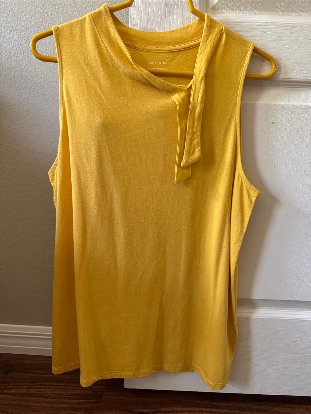 Banana Republic Bright Yellow Sleeveless Tie-Detail Tank